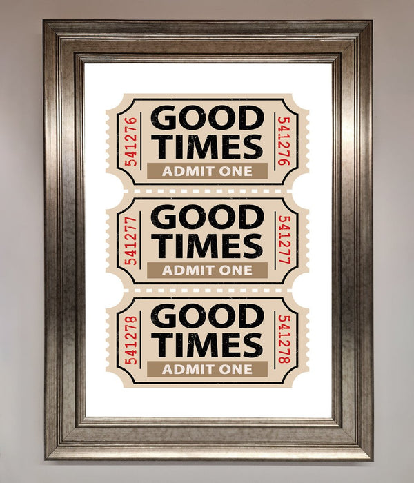 Good Times Beige Framed Wall Art - Hi Society