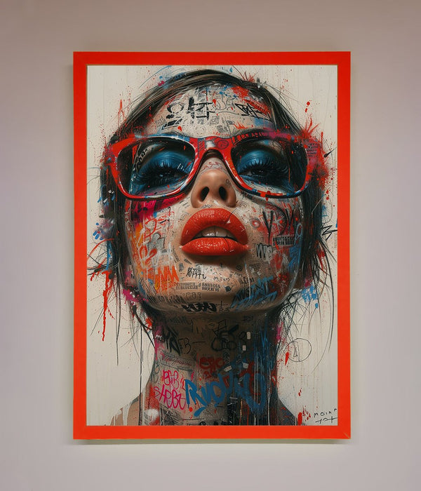Graffiti Lady Glasses Framed Wall Art - Hi Society
