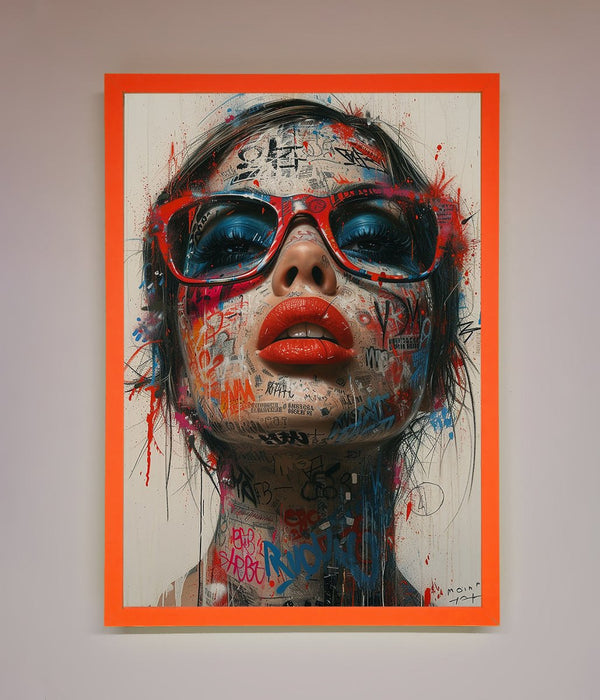 Graffiti Lady Glasses Framed Wall Art - Hi Society