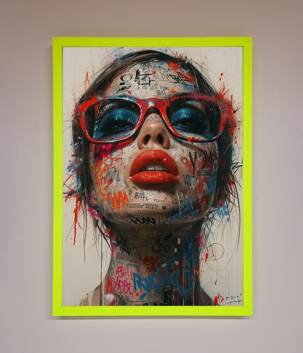 Graffiti Lady Glasses Framed Wall Art - Hi Society