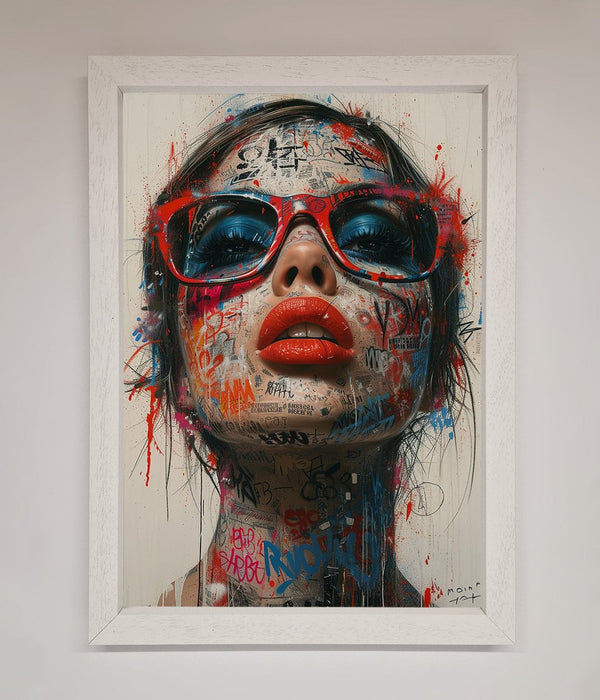 Graffiti Lady Glasses Framed Wall Art - Hi Society