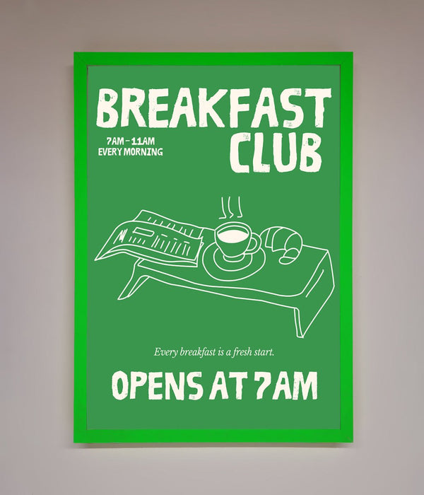 Green Breakfast Club Framed Wall Art - Hi Society