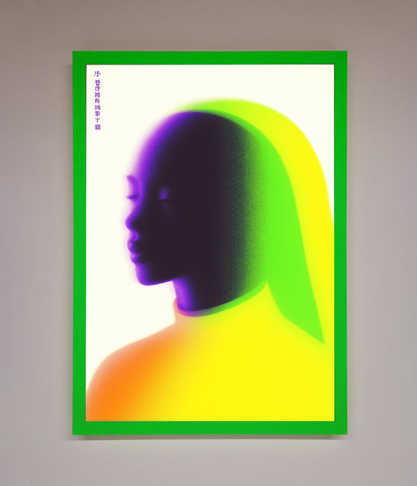 Green To Yellow Woman Framed Poster - Hi Society