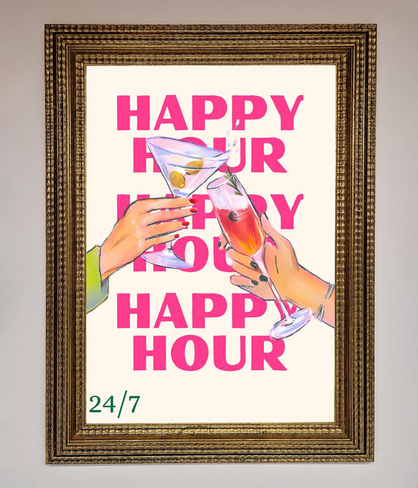 Happy Hour Framed Poster - Hi Society