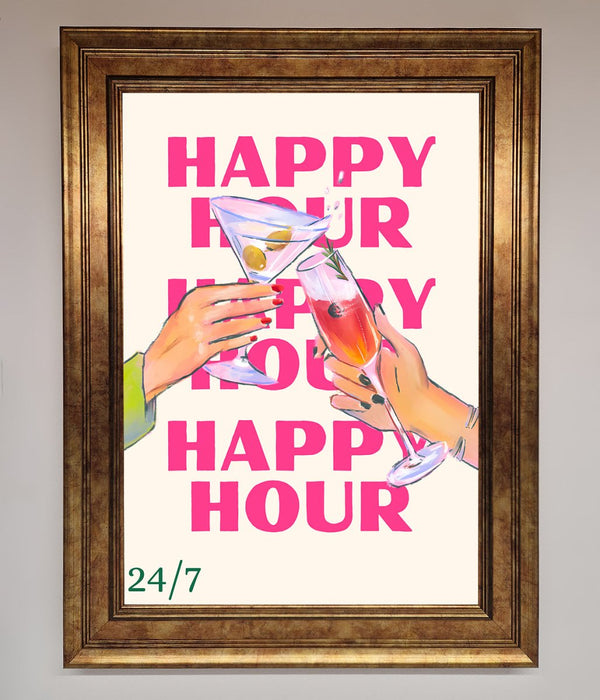 Happy Hour Framed Poster - Hi Society