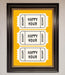 Happy Hour Mustard Framed Wall Art - Hi Society