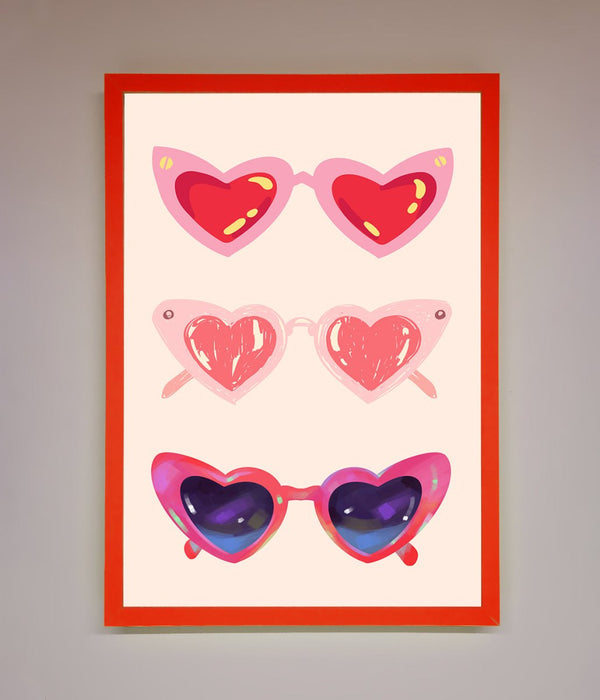 Heart Sunglasses Framed Poster - Hi Society