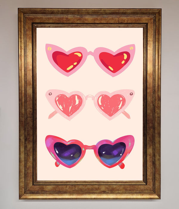 Heart Sunglasses Framed Poster - Hi Society