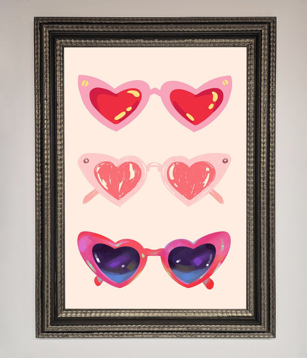 Heart Sunglasses Framed Poster - Hi Society