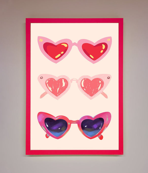 Heart Sunglasses Framed Poster - Hi Society