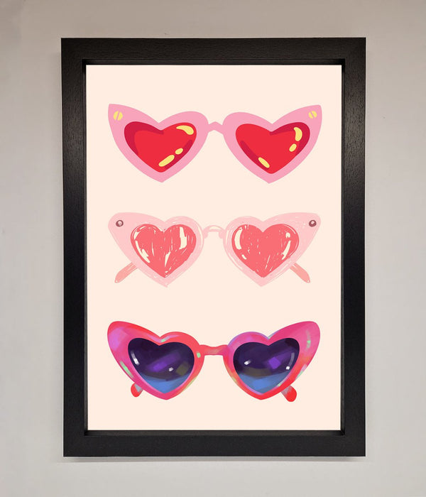 Heart Sunglasses Framed Poster - Hi Society