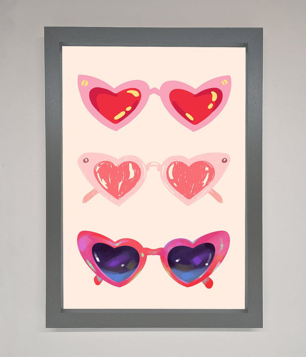 Heart Sunglasses Framed Poster - Hi Society