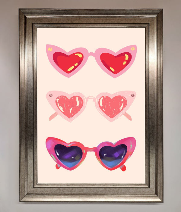 Heart Sunglasses Framed Poster - Hi Society