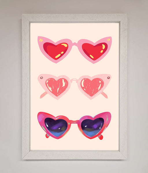 Heart Sunglasses Framed Poster - Hi Society