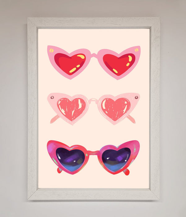 Heart Sunglasses Framed Poster - Hi Society