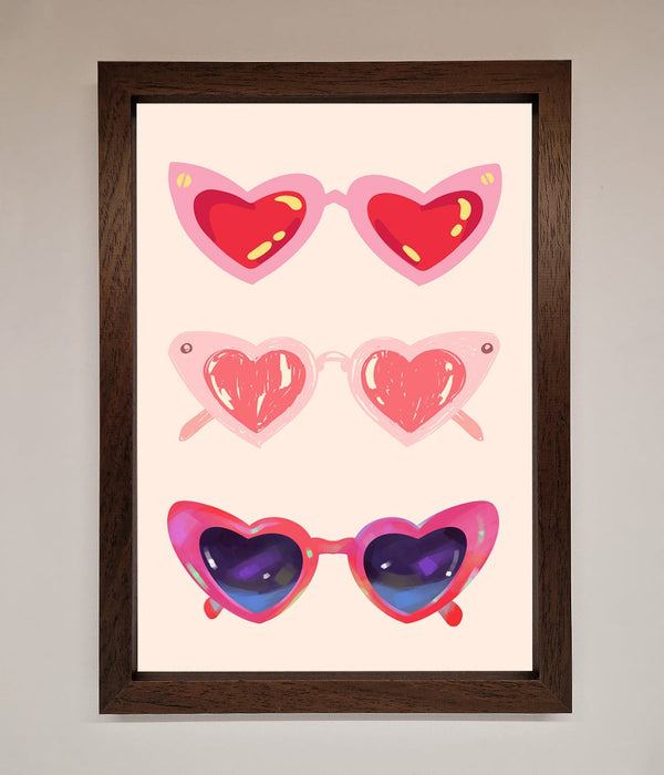 Heart Sunglasses Framed Poster - Hi Society