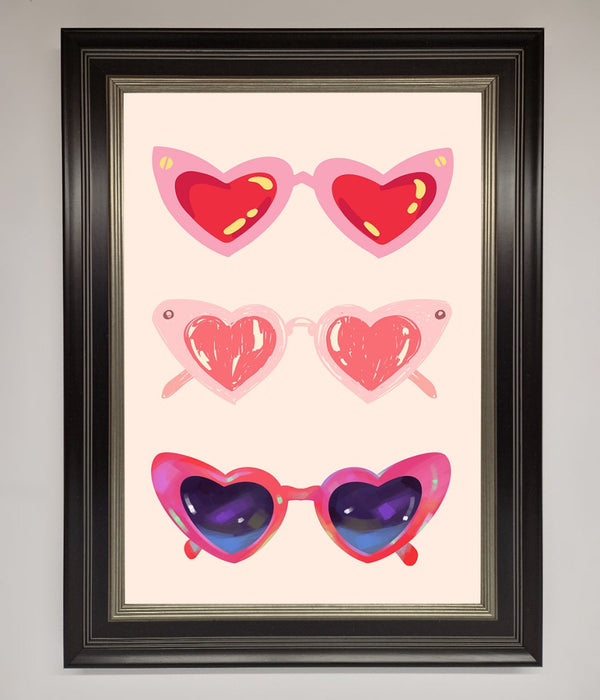 Heart Sunglasses Framed Poster - Hi Society