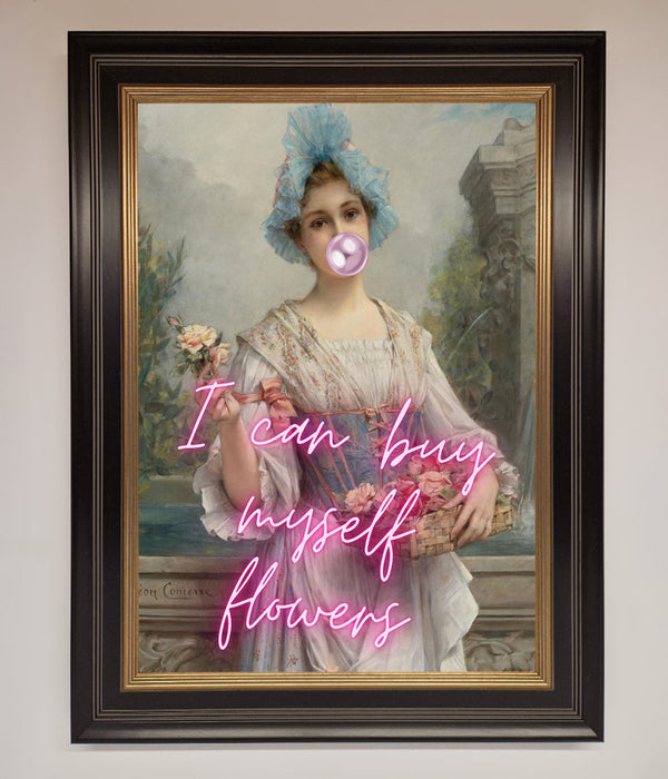 I Can Buy Myself Flowers Framed Print - Hi Society