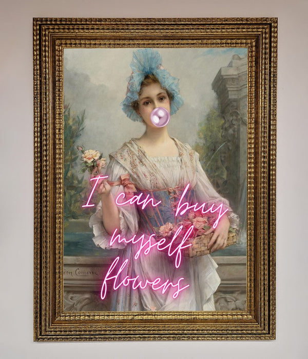 I Can Buy Myself Flowers Framed Print - Hi Society