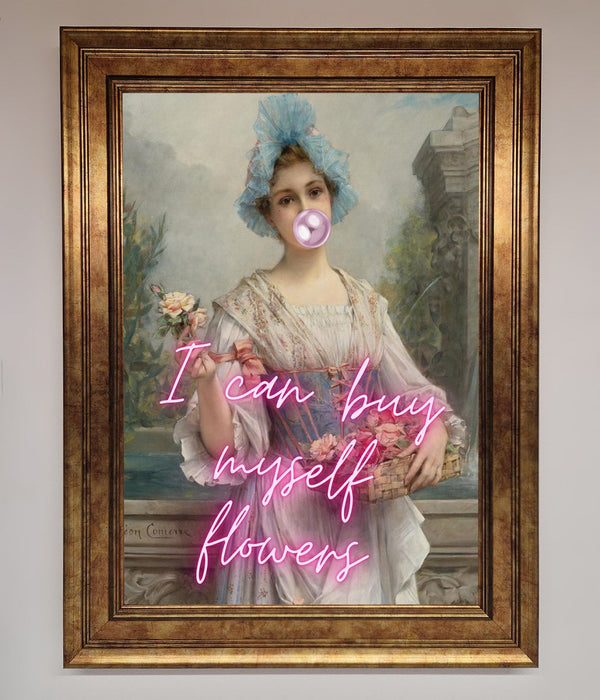 I Can Buy Myself Flowers Framed Print - Hi Society