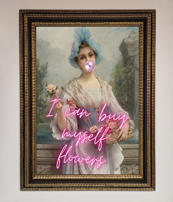 I Can Buy Myself Flowers Framed Print - Hi Society