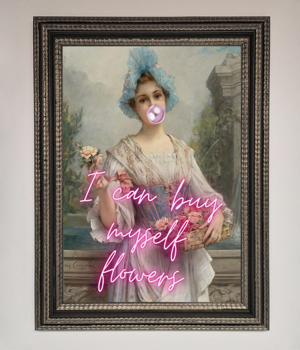 I Can Buy Myself Flowers Framed Print - Hi Society