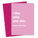 I Like Who You Are Valentines Card - Hi Society
