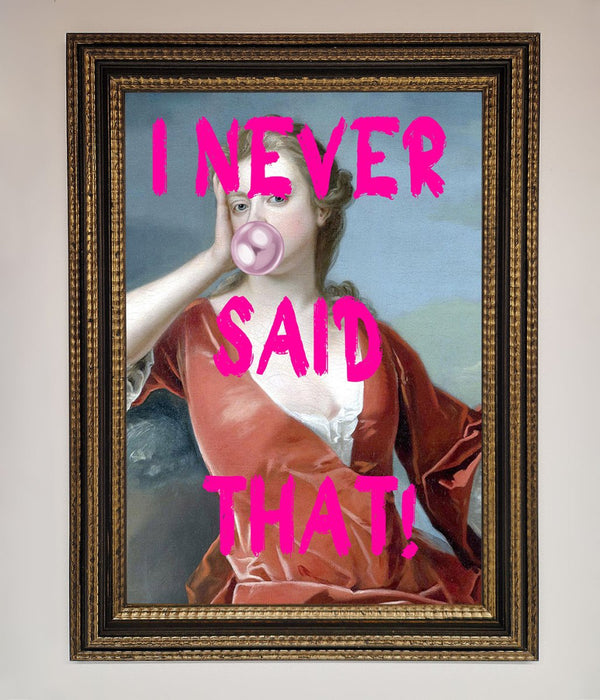 I Never Said That Framed Print - Hi Society