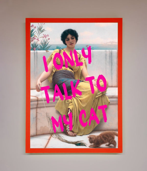 I Only Talk To My Cat Framed Wall Art - Hi Society
