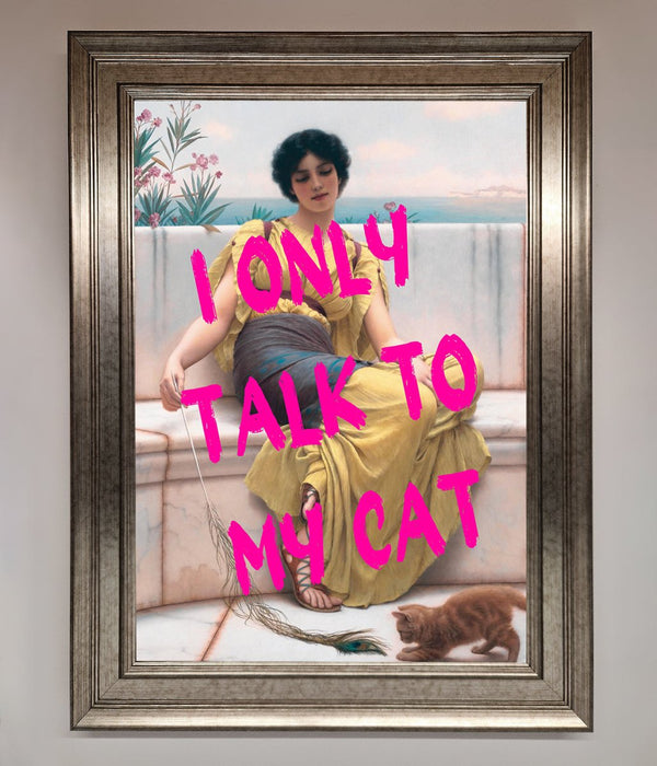 I Only Talk To My Cat Framed Wall Art - Hi Society