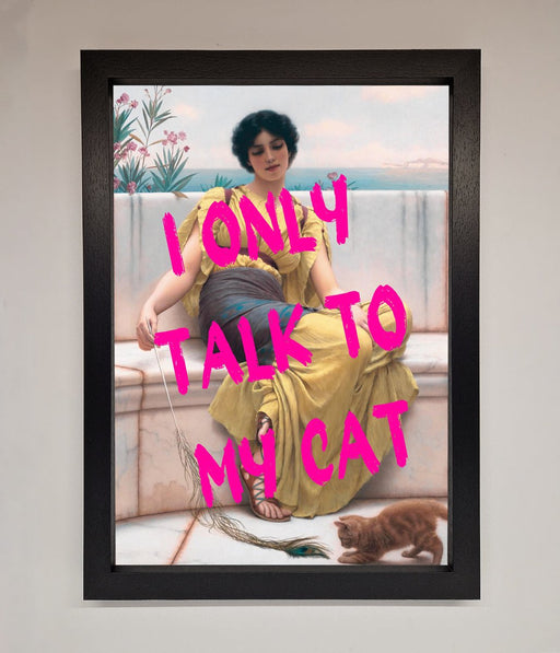 I Only Talk To My Cat Framed Wall Art - Hi Society