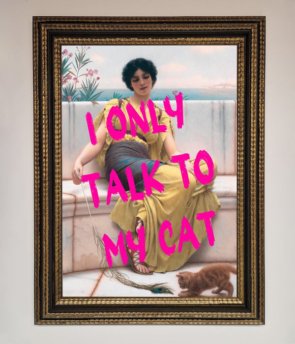 I Only Talk To My Cat Framed Wall Art - Hi Society