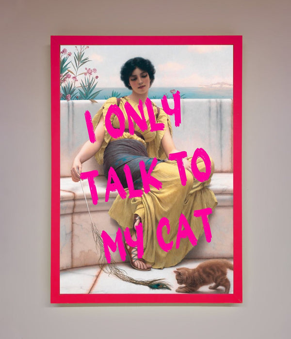 I Only Talk To My Cat Framed Wall Art - Hi Society