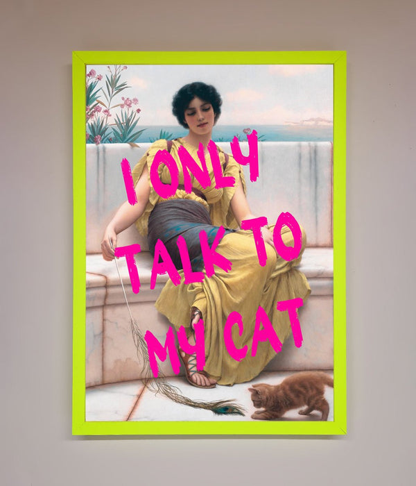 I Only Talk To My Cat Framed Wall Art - Hi Society
