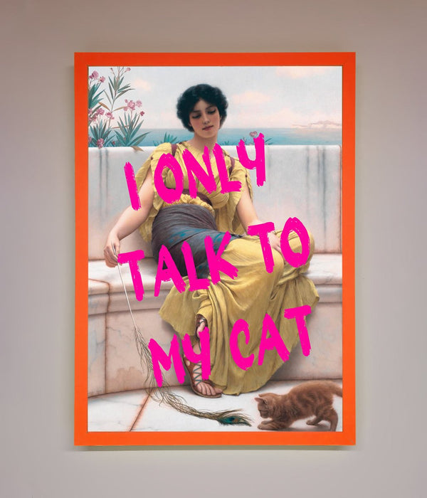 I Only Talk To My Cat Framed Wall Art - Hi Society