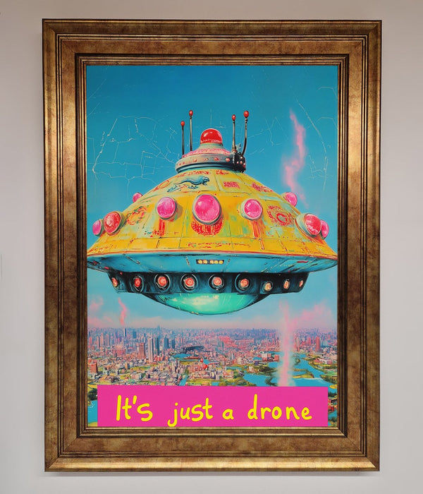 Its Just A Drone Framed Poster - Hi Society