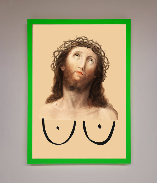 Jesus Breasts Framed Poster - Hi Society