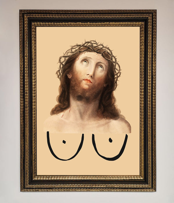 Jesus Breasts Framed Poster - Hi Society