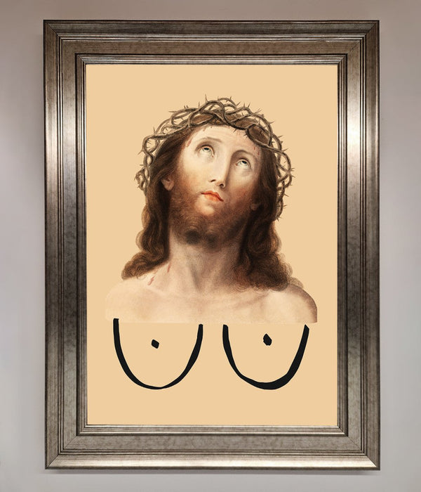 Jesus Breasts Framed Poster - Hi Society