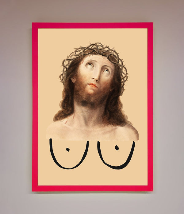 Jesus Breasts Framed Poster - Hi Society