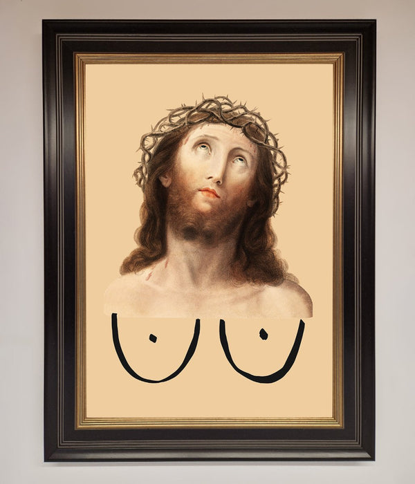 Jesus Breasts Framed Poster - Hi Society