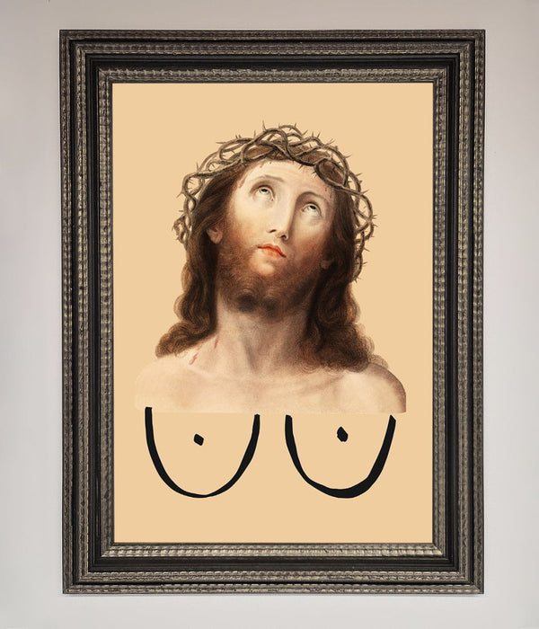 Jesus Breasts Framed Poster - Hi Society