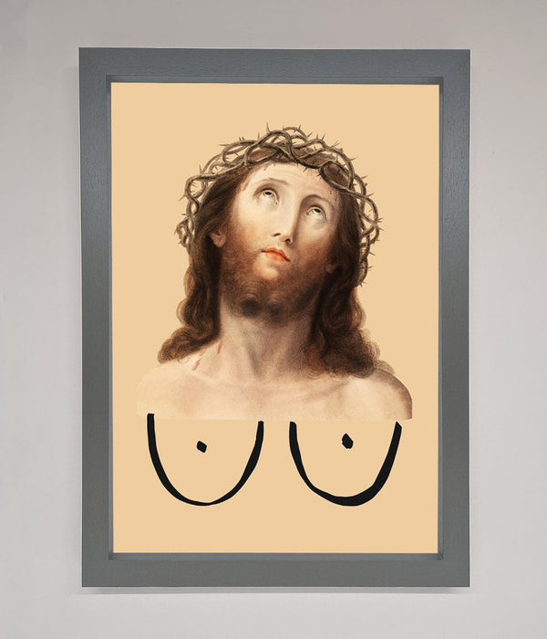 Jesus Breasts Framed Poster - Hi Society