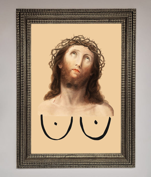 Jesus Breasts Framed Poster - Hi Society
