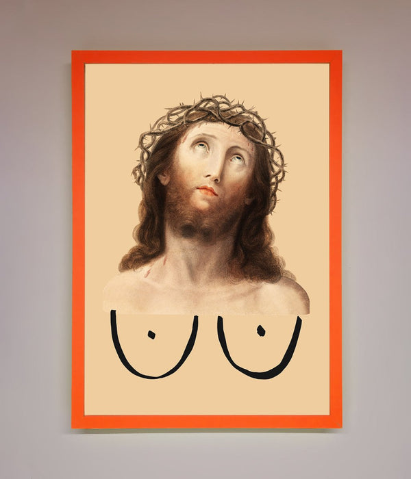 Jesus Breasts Framed Poster - Hi Society