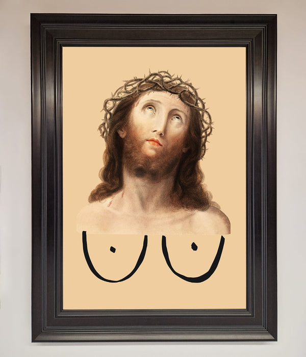Jesus Breasts Framed Poster - Hi Society