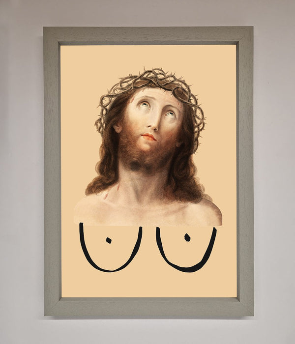 Jesus Breasts Framed Poster - Hi Society