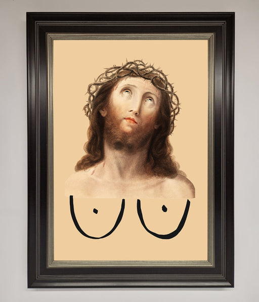Jesus Breasts Framed Poster - Hi Society