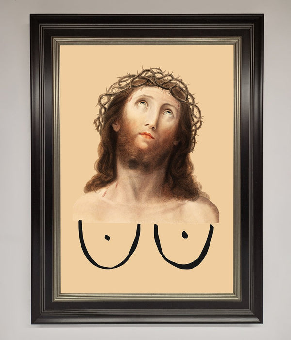 Jesus Breasts Framed Poster - Hi Society