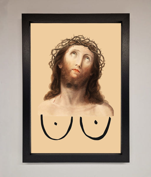 Jesus Breasts Framed Poster - Hi Society